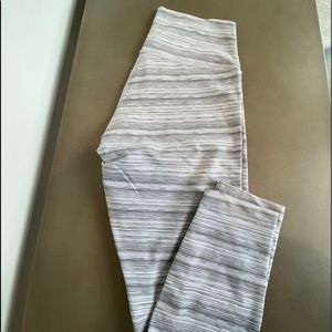 Lululemon high times light grey stripe legging